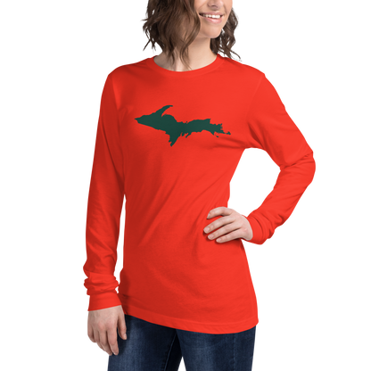 Michigan Upper Peninsula T-Shirt (w/ Green UP Outline) | Unisex Long Sleeve