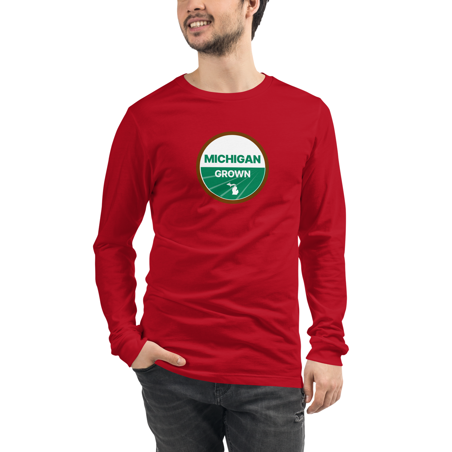 'Michigan Grown' Long Sleeve T-Shirt (Organic Certification Parody)