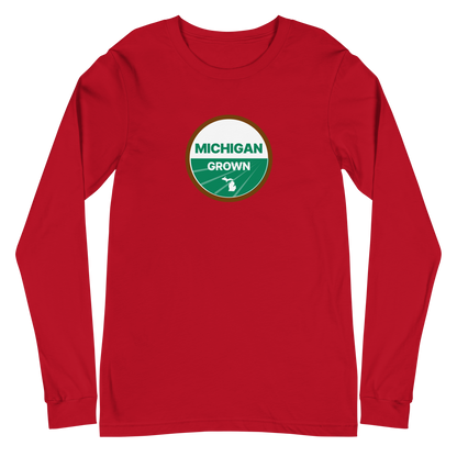 'Michigan Grown' Long Sleeve T-Shirt (Organic Certification Parody)