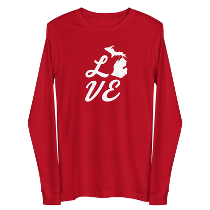 Michigan 'Love' T-Shirt (Retro Script Font) | Unisex Long Sleeve