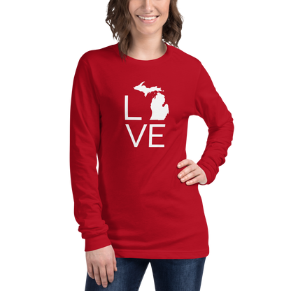 Michigan 'Love' T-Shirt (Thin Sans Font) | Unisex Long Sleeve