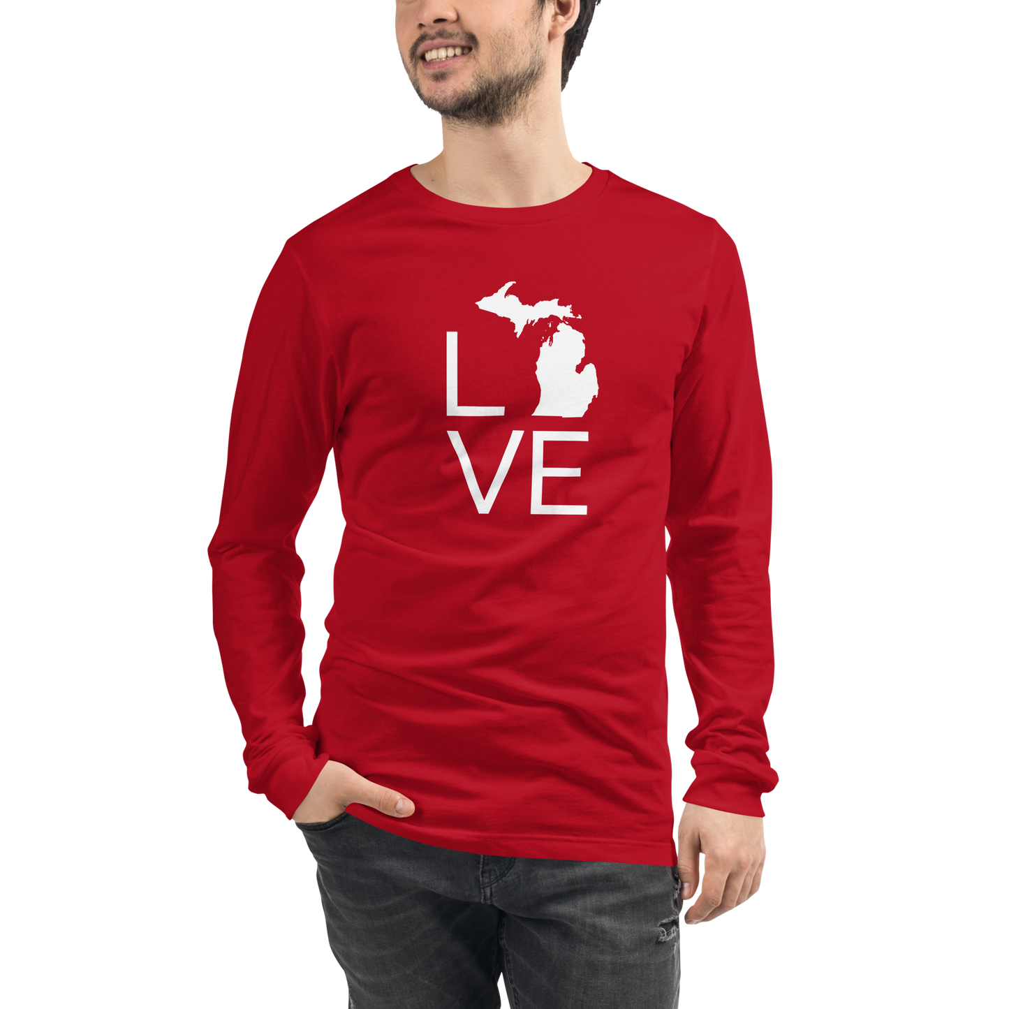 Michigan 'Love' T-Shirt (Thin Sans Font) | Unisex Long Sleeve