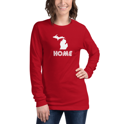 Michigan 'Home' T-Shirt (1970s Audiophile Font) | Unisex Long Sleeve