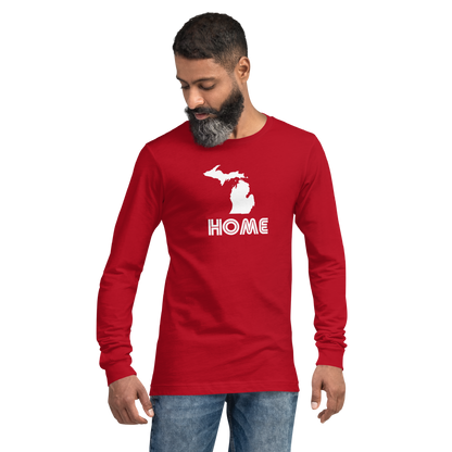 Michigan 'Home' T-Shirt (1970s Audiophile Font) | Unisex Long Sleeve