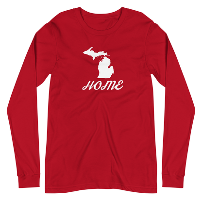 Michigan 'Home' T-Shirt (Retro Script Font) | Unisex Long Sleeve