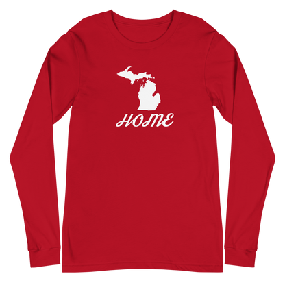 Michigan 'Home' T-Shirt (Retro Script Font) | Unisex Long Sleeve