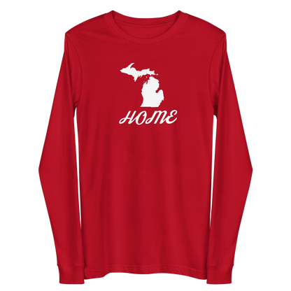 Michigan 'Home' T-Shirt (Retro Script Font) | Unisex Long Sleeve