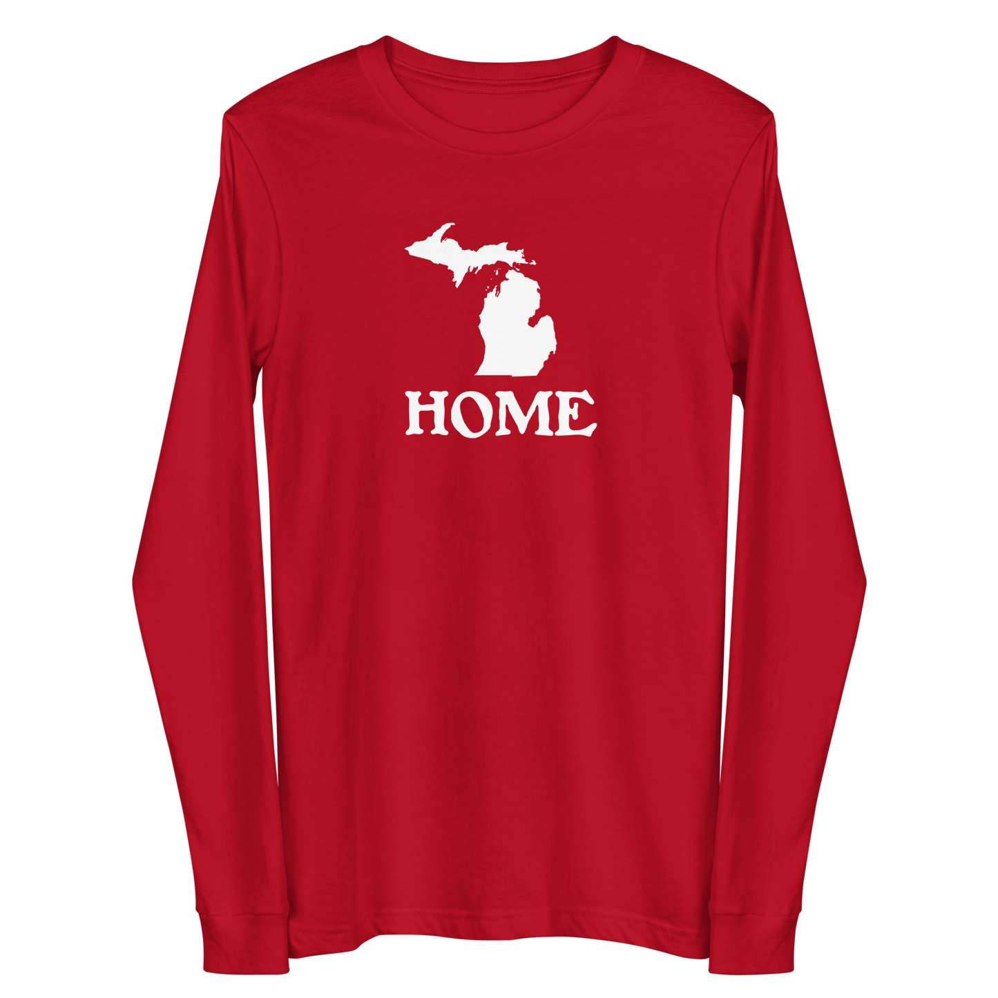 Michigan 'Home' T-Shirt (Woodcut Font) | Unisex Long Sleeve