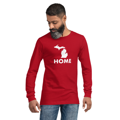 Michigan 'Home' T-Shirt (Geometric Sans Font) | Unisex Long Sleeve