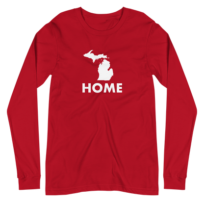 Michigan 'Home' T-Shirt (Geometric Sans Font) | Unisex Long Sleeve