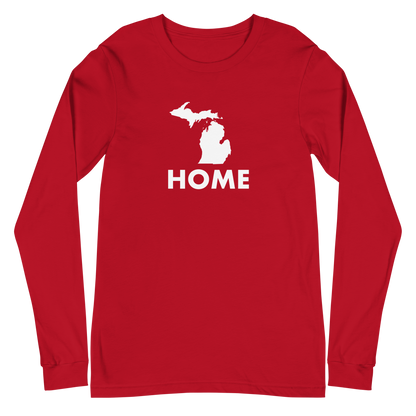 Michigan 'Home' T-Shirt (Geometric Sans Font) | Unisex Long Sleeve