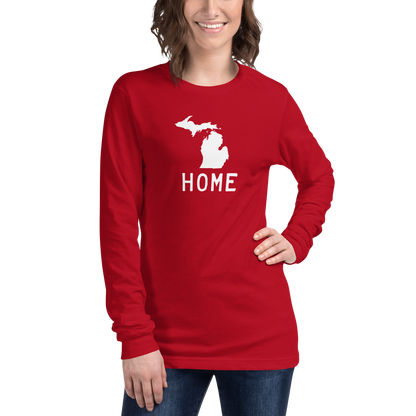 Michigan 'Home' T-Shirt (Licence Plate Font) | Unisex Long Sleeve