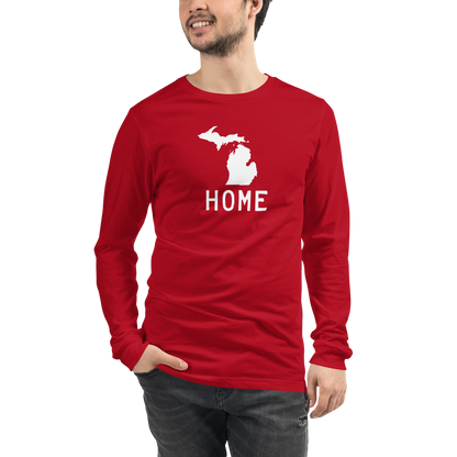 Michigan 'Home' T-Shirt (Licence Plate Font) | Unisex Long Sleeve