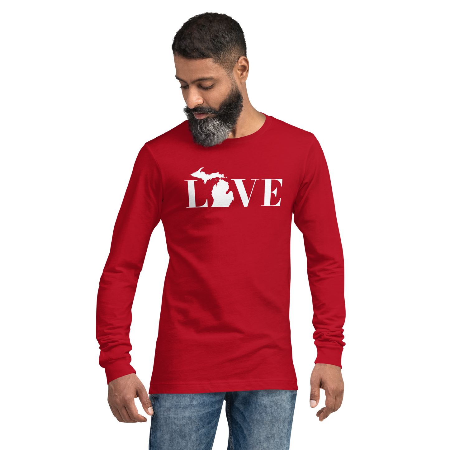 Michigan 'Love' T-Shirt (Didone Font) | Unisex Long Sleeve