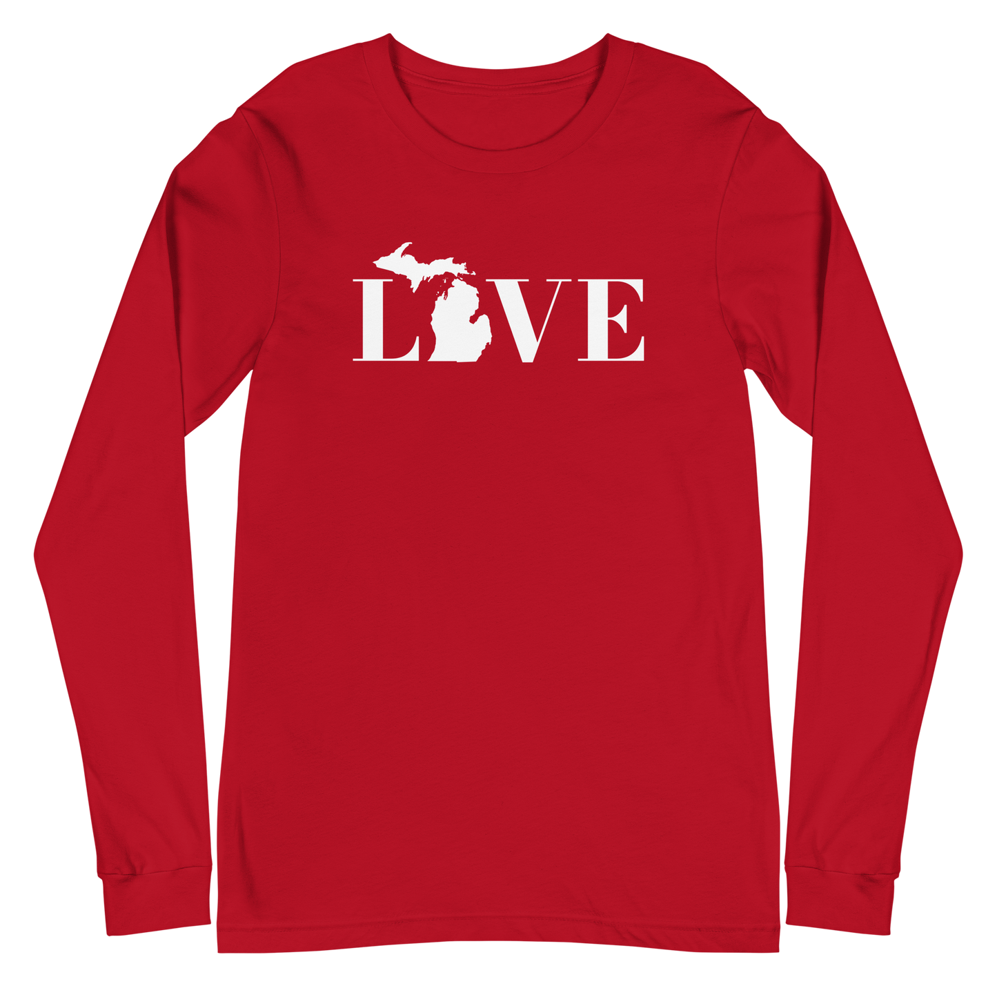 Michigan 'Love' T-Shirt (Didone Font) | Unisex Long Sleeve