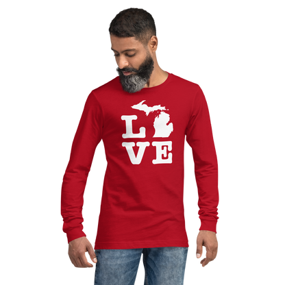 Michigan 'Love' T-Shirt (Typewriter Font) | Unisex Long Sleeve