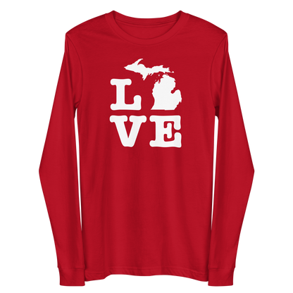 Michigan 'Love' T-Shirt (Typewriter Font) | Unisex Long Sleeve