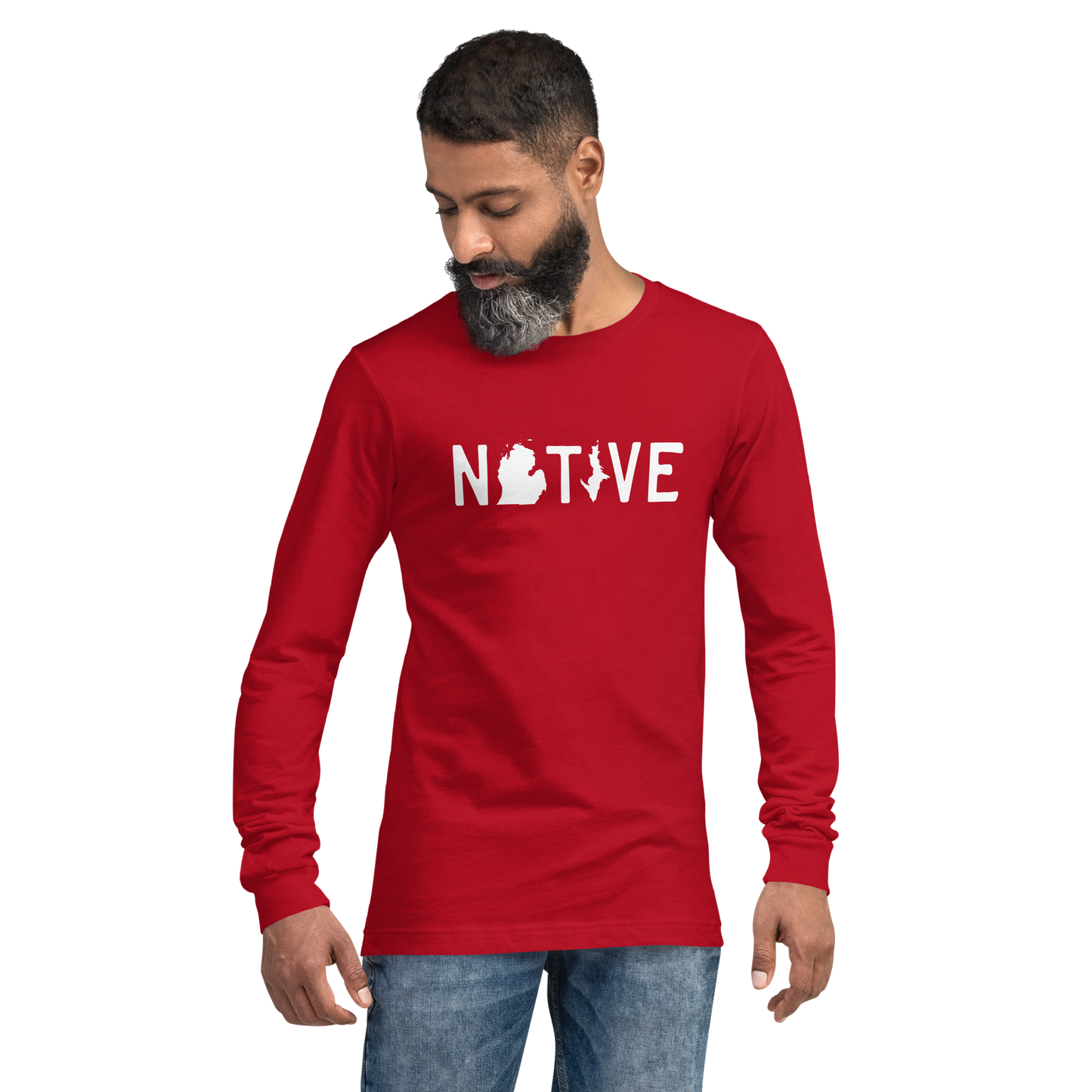 Michigan 'Native' T-Shirt (Licence Plate Font) | Unisex Long Sleeve