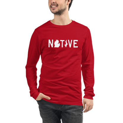 Michigan 'Native' T-Shirt (Licence Plate Font) | Unisex Long Sleeve