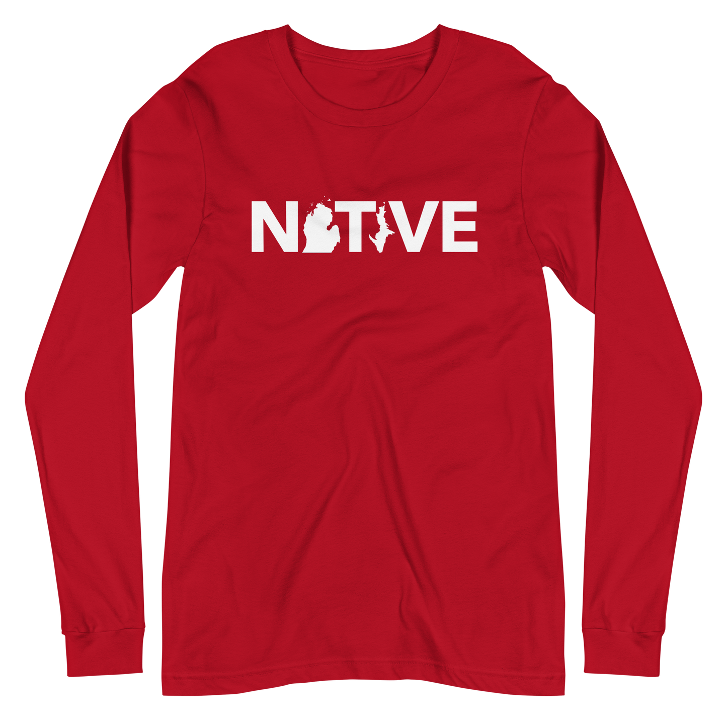 Michigan 'Native' T-Shirt (Geometric Sans Font) | Unisex Long Sleeve