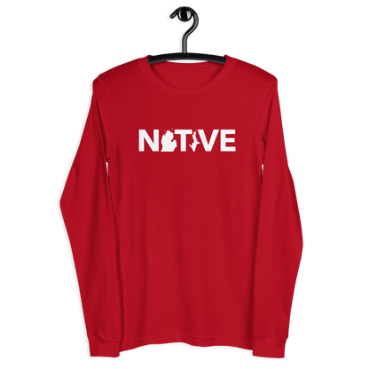 Michigan 'Native' T-Shirt (Geometric Sans Font) | Unisex Long Sleeve