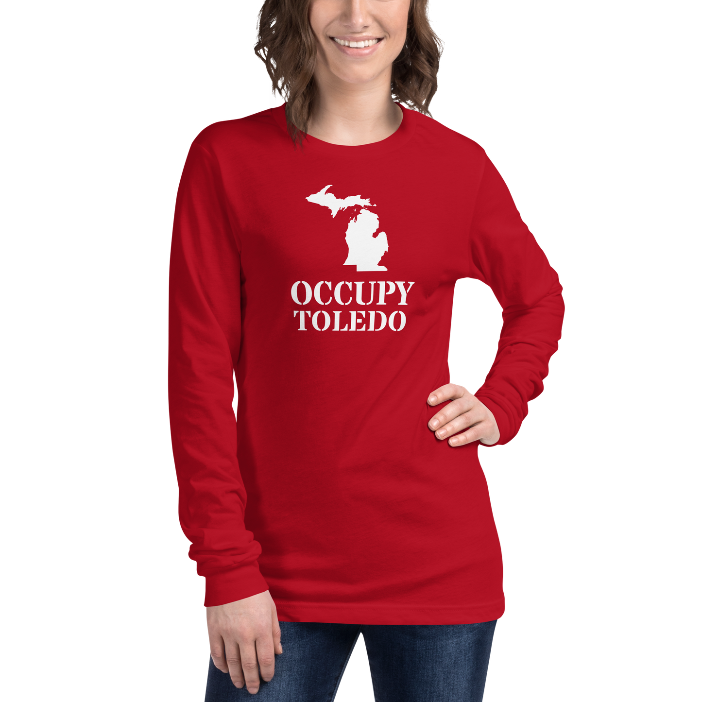 'Occupy Toledo' T-Shirt (w/ Corrected Michigan Outline) | Unisex Long Sleeve