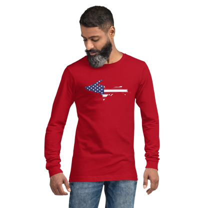 Michigan Upper Peninsula T-Shirt (w/ UP USA Flag Outline) | Unisex Long Sleeve