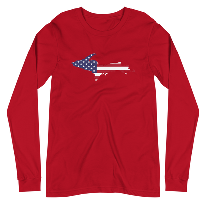 Michigan Upper Peninsula T-Shirt (w/ UP USA Flag Outline) | Unisex Long Sleeve