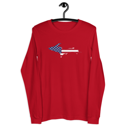 Michigan Upper Peninsula T-Shirt (w/ UP USA Flag Outline) | Unisex Long Sleeve