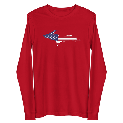 Michigan Upper Peninsula T-Shirt (w/ UP USA Flag Outline) | Unisex Long Sleeve