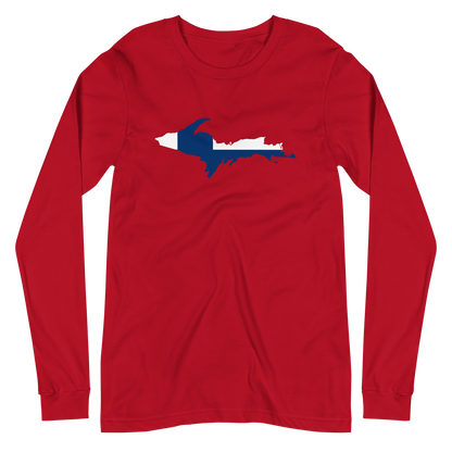 Michigan Upper Peninsula T-Shirt (w/ UP Finland Flag Outline) | Unisex Long Sleeve