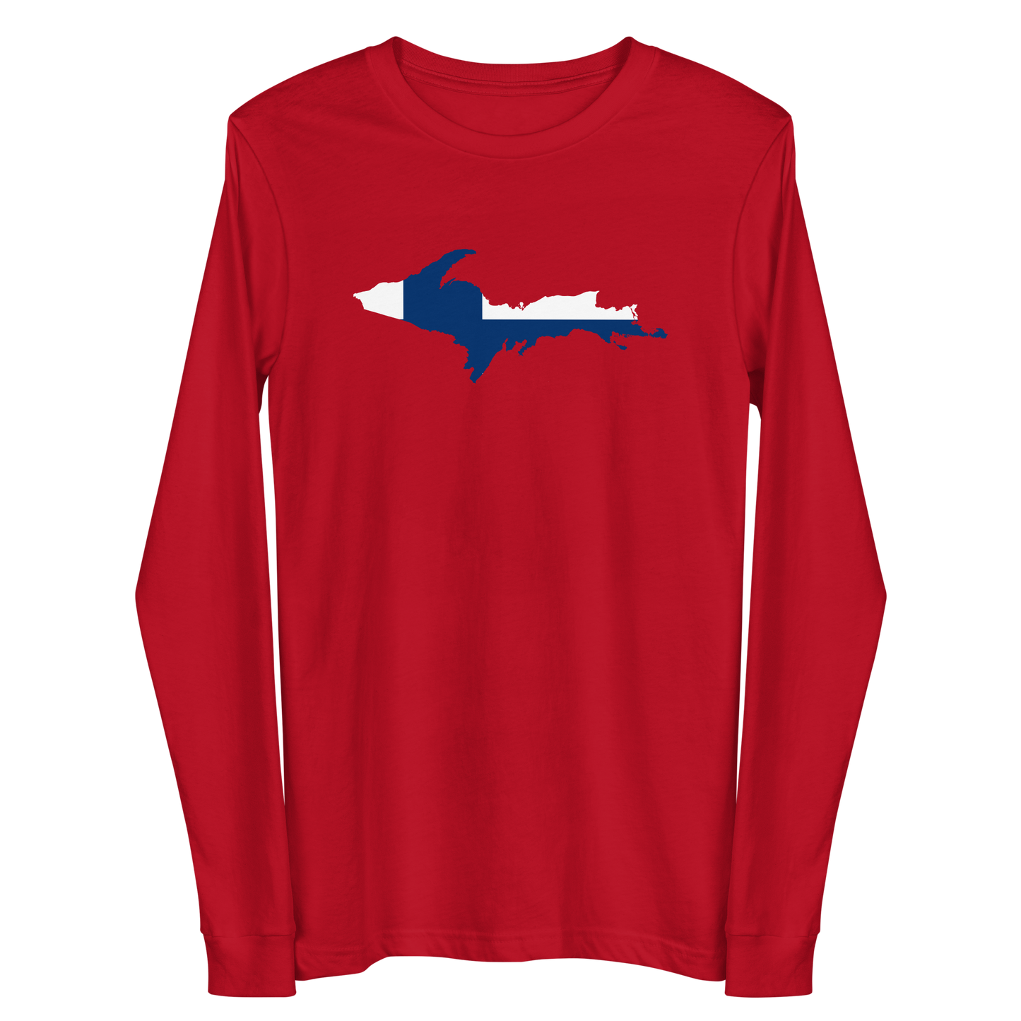 Michigan Upper Peninsula T-Shirt (w/ UP Finland Flag Outline) | Unisex Long Sleeve