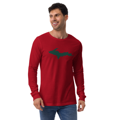 Michigan Upper Peninsula T-Shirt (w/ Green UP Outline) | Unisex Long Sleeve