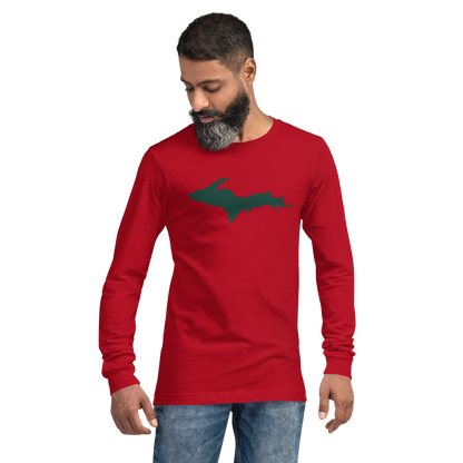 Michigan Upper Peninsula T-Shirt (w/ Green UP Outline) | Unisex Long Sleeve