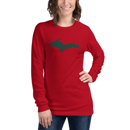 Michigan Upper Peninsula T-Shirt (w/ Green UP Outline) | Unisex Long Sleeve