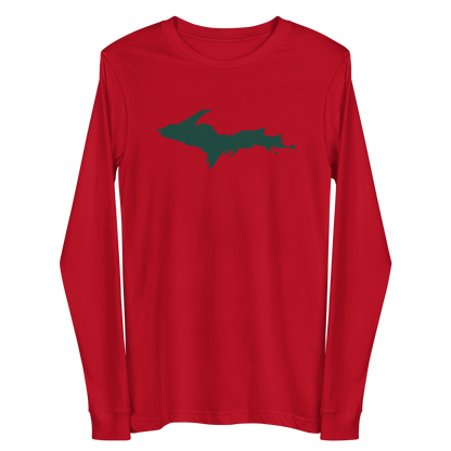 Michigan Upper Peninsula T-Shirt (w/ Green UP Outline) | Unisex Long Sleeve