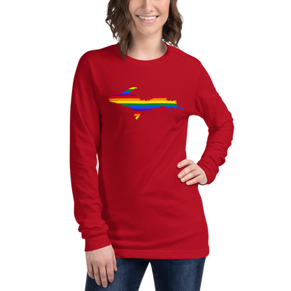 Michigan Upper Peninsula T-Shirt (w/ UP Pride Flag Outline) | Unisex Long Sleeve