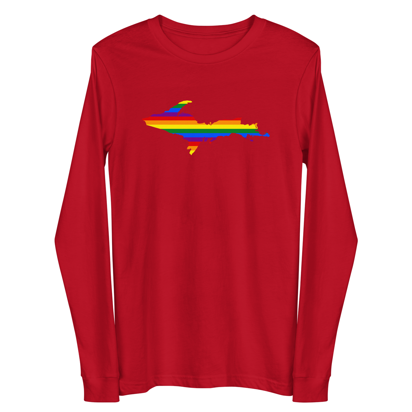 Michigan Upper Peninsula T-Shirt (w/ UP Pride Flag Outline) | Unisex Long Sleeve