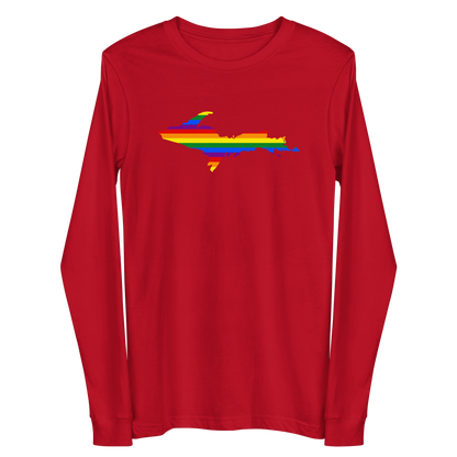 Michigan Upper Peninsula T-Shirt (w/ UP Pride Flag Outline) | Unisex Long Sleeve