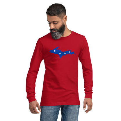 Michigan Upper Peninsula T-Shirt (w/ UP Quebec Flag Outline) | Unisex Long Sleeve