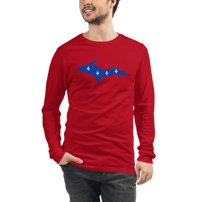 Michigan Upper Peninsula T-Shirt (w/ UP Quebec Flag Outline) | Unisex Long Sleeve