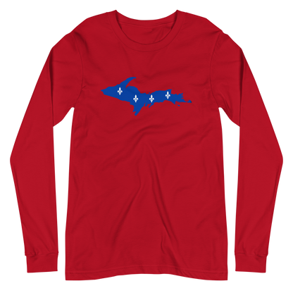 Michigan Upper Peninsula T-Shirt (w/ UP Quebec Flag Outline) | Unisex Long Sleeve