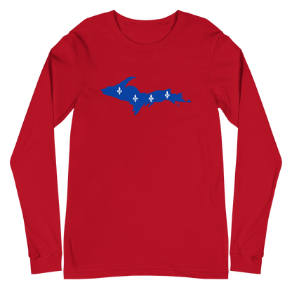 Michigan Upper Peninsula T-Shirt (w/ UP Quebec Flag Outline) | Unisex Long Sleeve