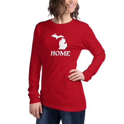 Michigan 'Home' T-Shirt (Woodcut Font) | Unisex Long Sleeve