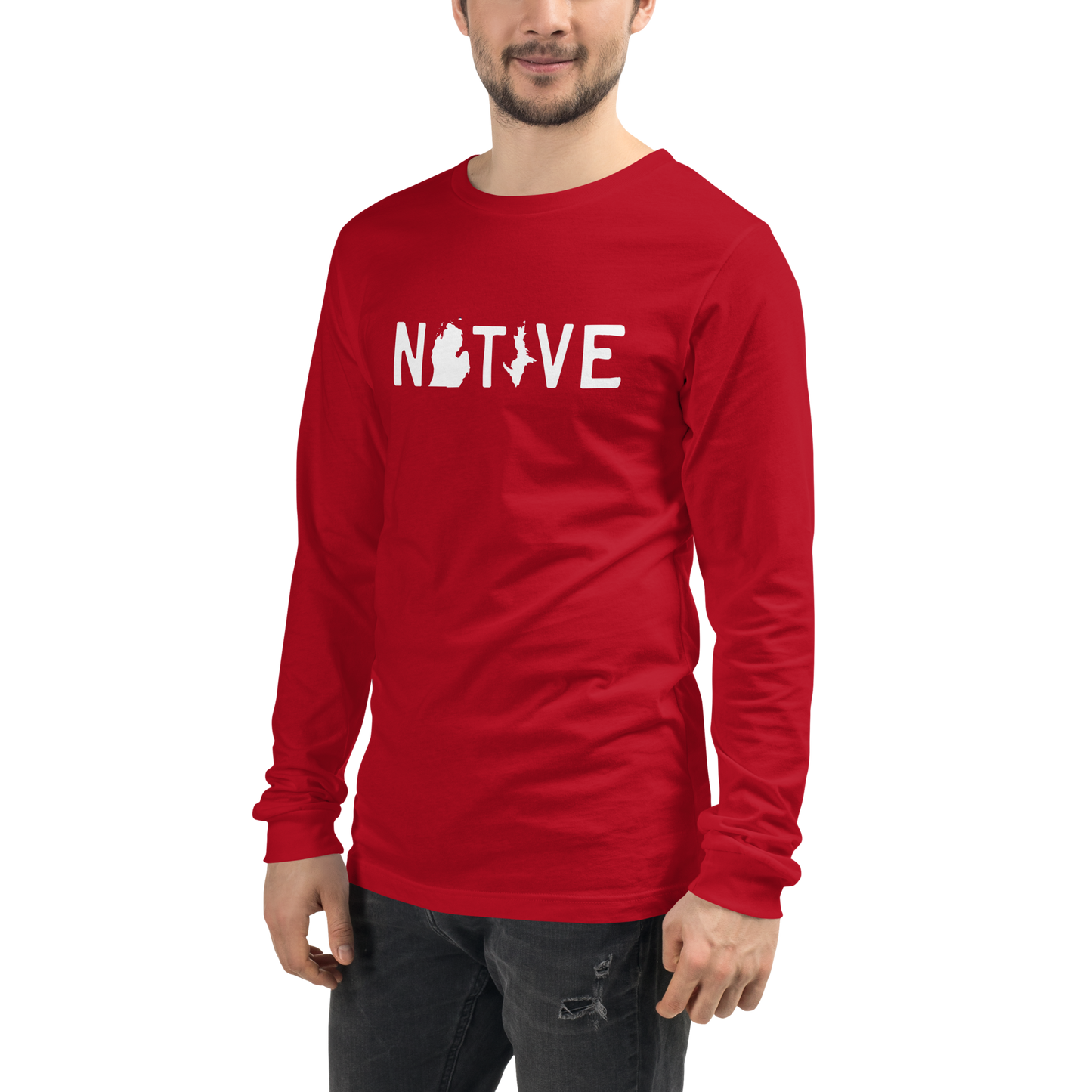 Michigan 'Native' T-Shirt (Licence Plate Font) | Unisex Long Sleeve