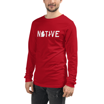 Michigan 'Native' T-Shirt (Licence Plate Font) | Unisex Long Sleeve