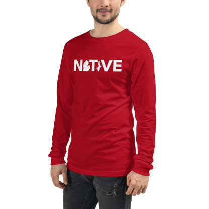 Michigan 'Native' T-Shirt (Geometric Sans Font) | Unisex Long Sleeve