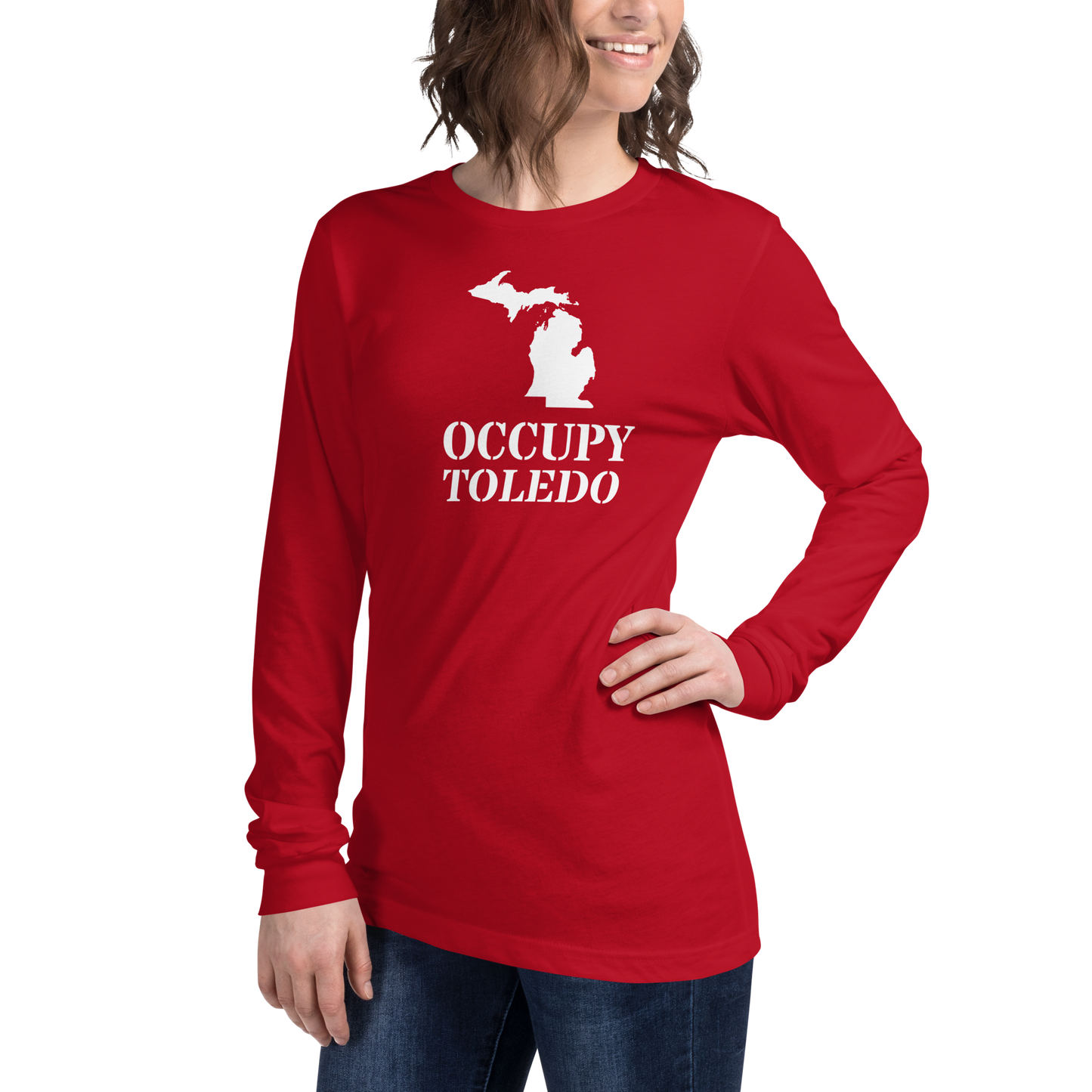 'Occupy Toledo' T-Shirt (w/ Corrected Michigan Outline) | Unisex Long Sleeve