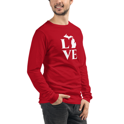 Michigan 'Love' T-Shirt (Roman Serif Font) | Unisex Long Sleeve