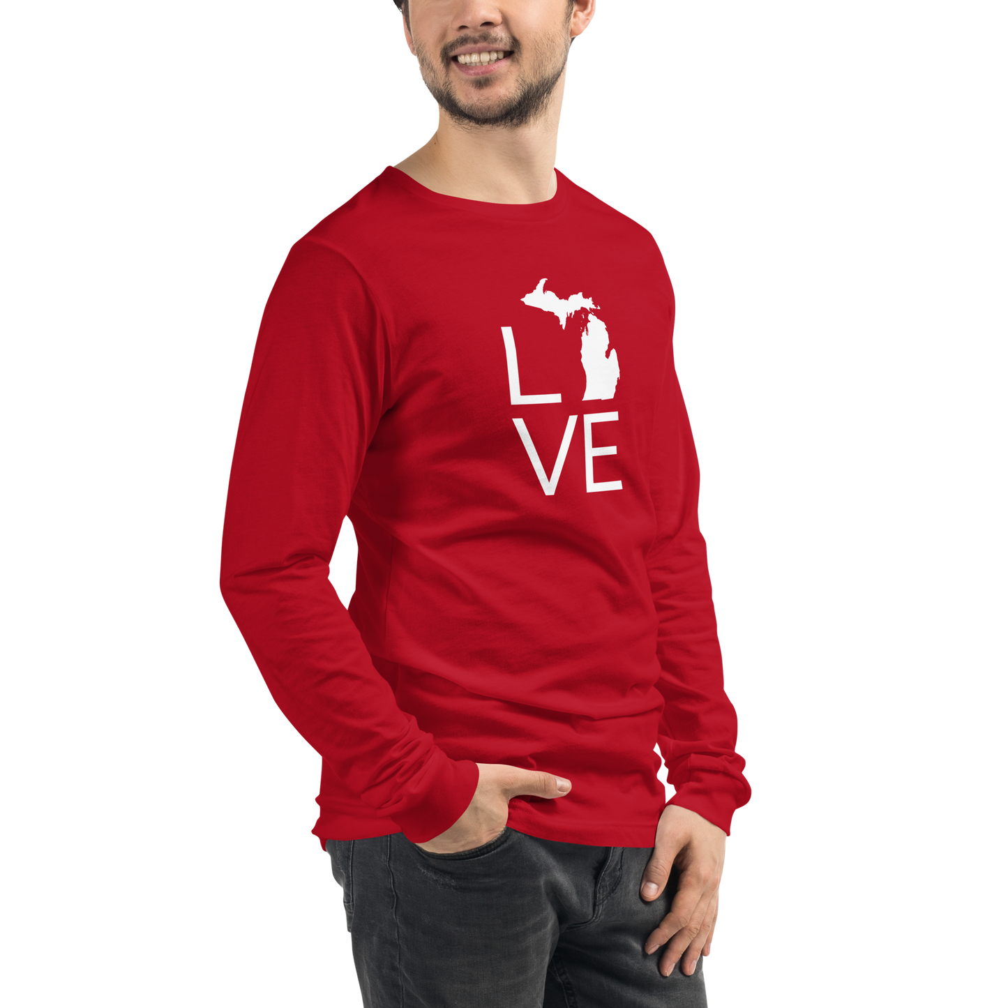 Michigan 'Love' T-Shirt (Thin Sans Font) | Unisex Long Sleeve